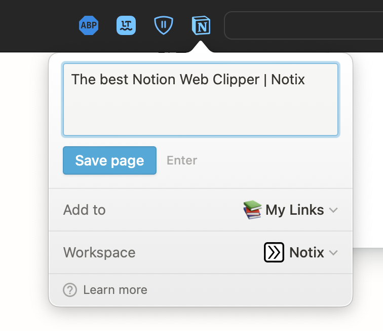 Notion Web Clipper Extension